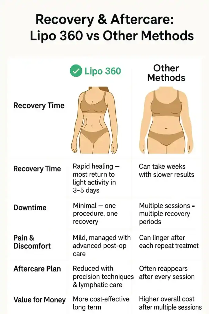 Recovery and Aftercare for Fat-Dissolving Surgery 2 Table to show fat dissolving injection aftercare Market Harborough